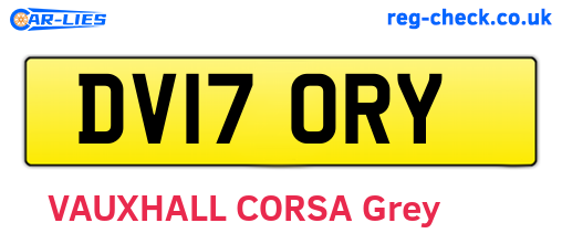 DV17ORY are the vehicle registration plates.