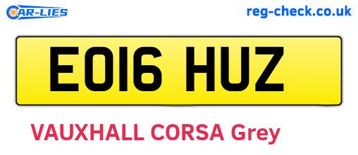 EO16HUZ are the vehicle registration plates.