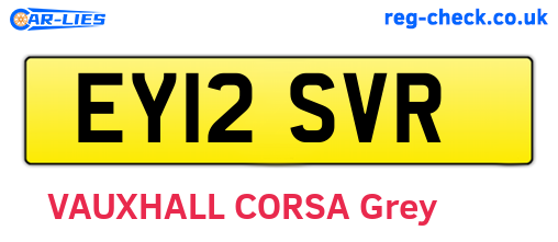 EY12SVR are the vehicle registration plates.