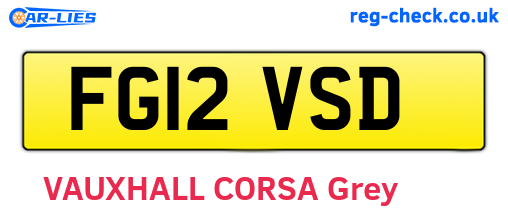 FG12VSD are the vehicle registration plates.
