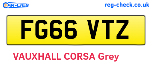FG66VTZ are the vehicle registration plates.