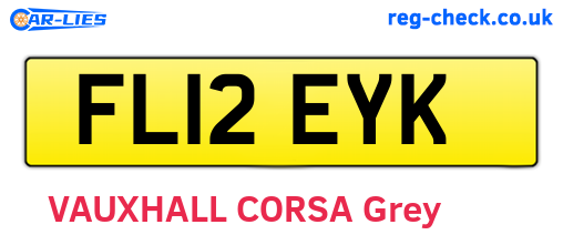 FL12EYK are the vehicle registration plates.