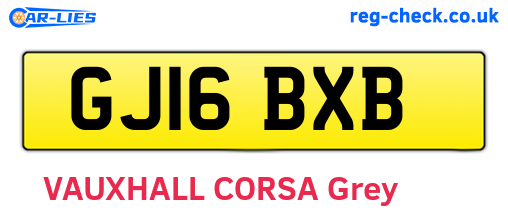 GJ16BXB are the vehicle registration plates.