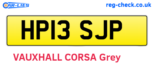 HP13SJP are the vehicle registration plates.