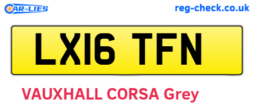 LX16TFN are the vehicle registration plates.