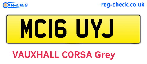 MC16UYJ are the vehicle registration plates.