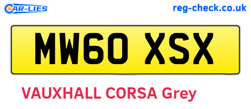 MW60XSX are the vehicle registration plates.
