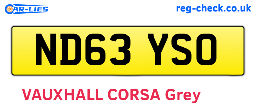 ND63YSO are the vehicle registration plates.