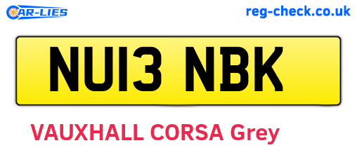 NU13NBK are the vehicle registration plates.