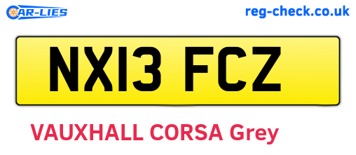 NX13FCZ are the vehicle registration plates.