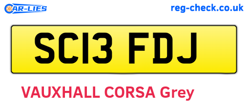 SC13FDJ are the vehicle registration plates.
