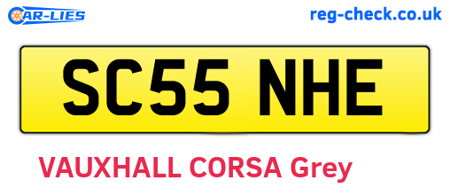 SC55NHE are the vehicle registration plates.