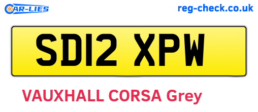 SD12XPW are the vehicle registration plates.