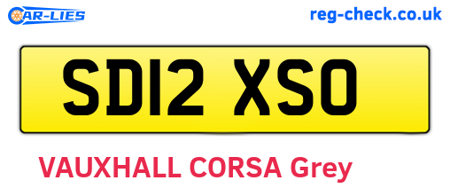 SD12XSO are the vehicle registration plates.