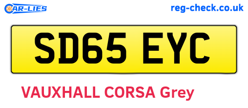 SD65EYC are the vehicle registration plates.