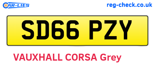 SD66PZY are the vehicle registration plates.