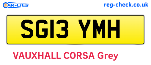 SG13YMH are the vehicle registration plates.