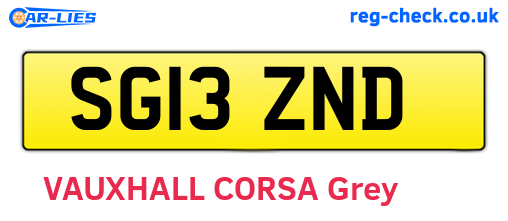 SG13ZND are the vehicle registration plates.