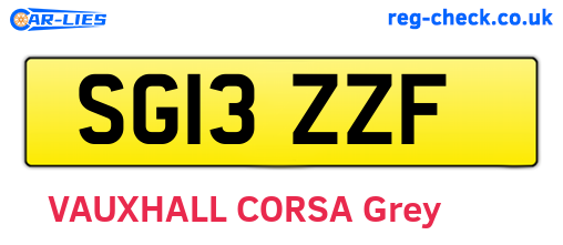 SG13ZZF are the vehicle registration plates.