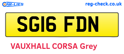SG16FDN are the vehicle registration plates.