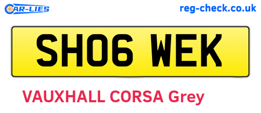 SH06WEK are the vehicle registration plates.