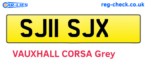 SJ11SJX are the vehicle registration plates.