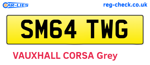 SM64TWG are the vehicle registration plates.