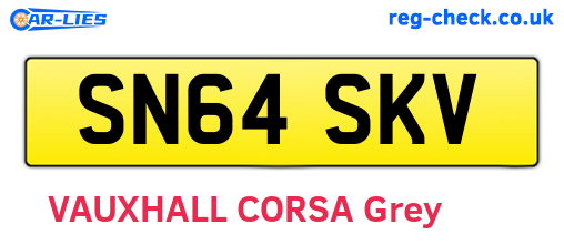 SN64SKV are the vehicle registration plates.
