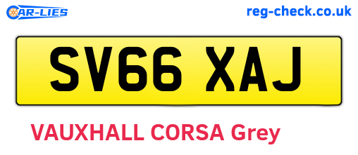 SV66XAJ are the vehicle registration plates.
