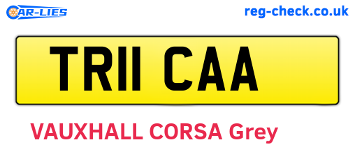 TR11CAA are the vehicle registration plates.