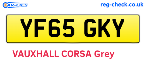 YF65GKY are the vehicle registration plates.