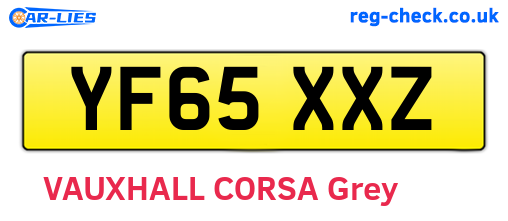 YF65XXZ are the vehicle registration plates.