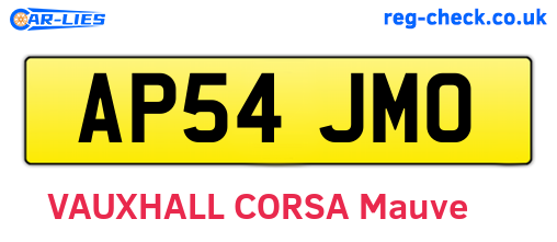 AP54JMO are the vehicle registration plates.