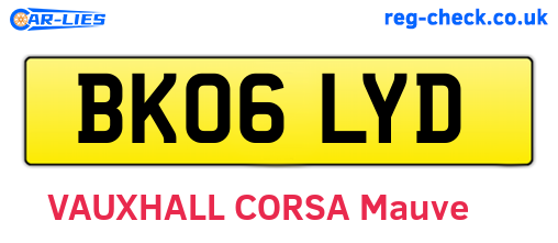 BK06LYD are the vehicle registration plates.