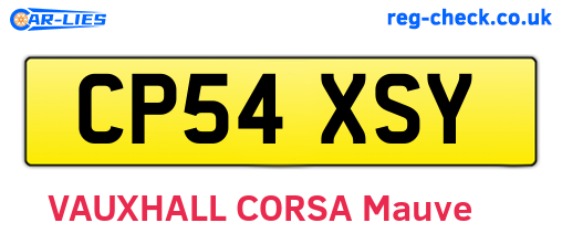 CP54XSY are the vehicle registration plates.