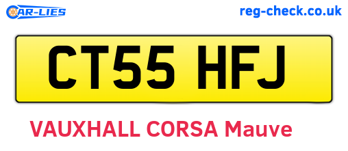 CT55HFJ are the vehicle registration plates.