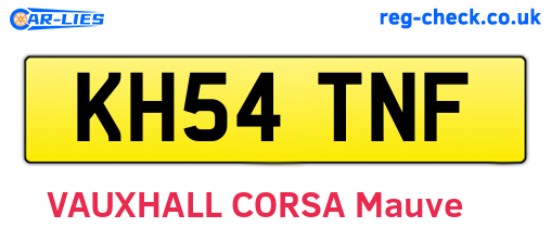 KH54TNF are the vehicle registration plates.