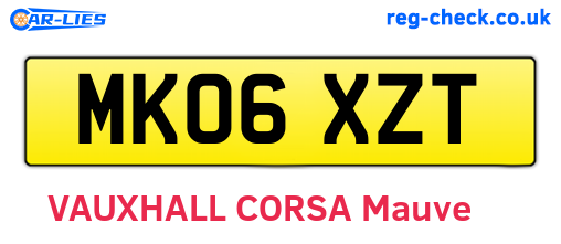 MK06XZT are the vehicle registration plates.