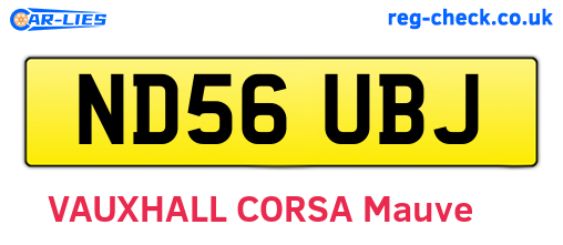 ND56UBJ are the vehicle registration plates.