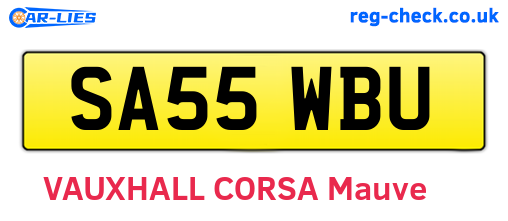 SA55WBU are the vehicle registration plates.