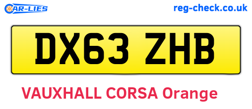 DX63ZHB are the vehicle registration plates.