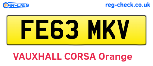 FE63MKV are the vehicle registration plates.