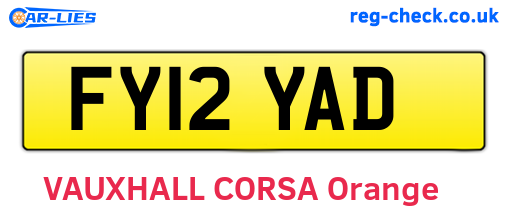 FY12YAD are the vehicle registration plates.