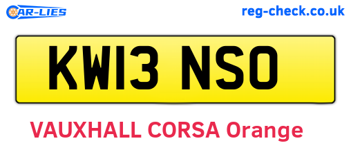KW13NSO are the vehicle registration plates.