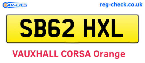SB62HXL are the vehicle registration plates.