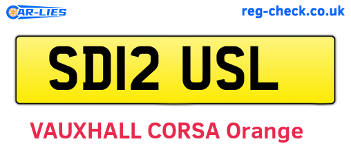 SD12USL are the vehicle registration plates.