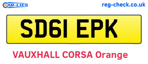 SD61EPK are the vehicle registration plates.