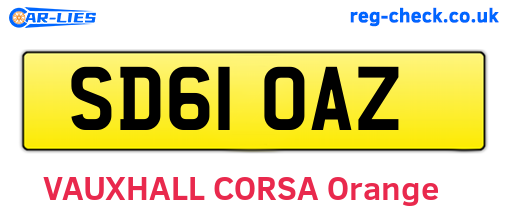 SD61OAZ are the vehicle registration plates.