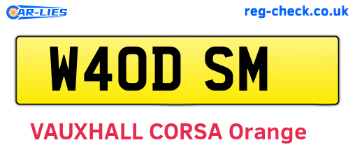 W40DSM are the vehicle registration plates.