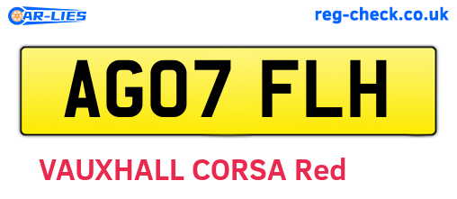 AG07FLH are the vehicle registration plates.